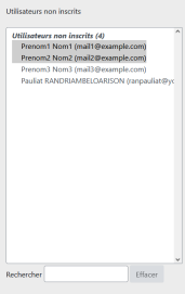 Liste des utilisateurs de la plateforme